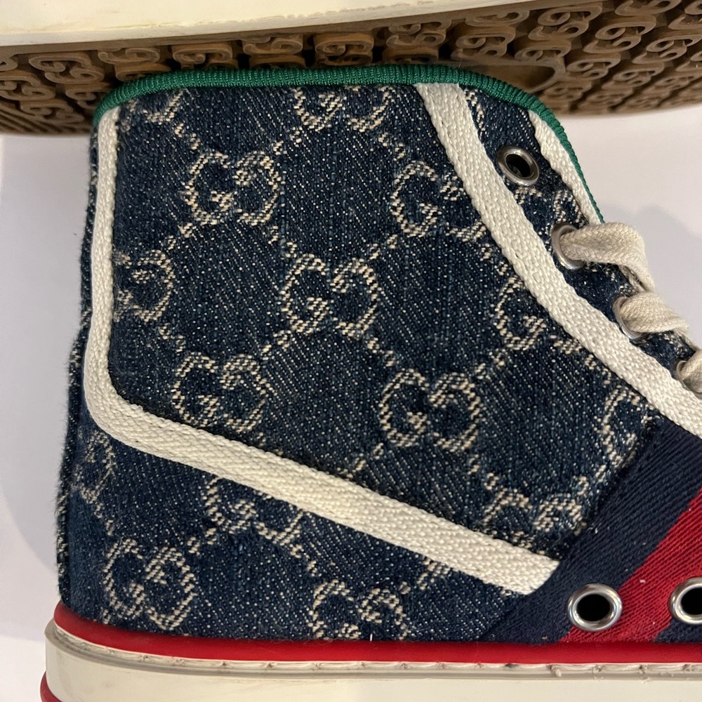 Gucci 1977 Denim High-Tops - Blue, Red, and Green - Picture 8 of 11